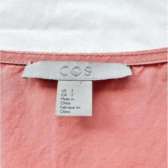 COS Women’s Shirt Oversized Top, Dusty Rose, Cotton Poplin, Minimalist, Size 2 - Picture 14 of 16